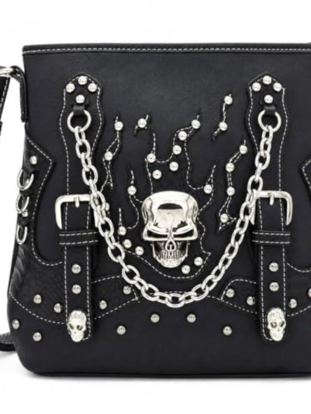 Cowgirl Trendy Gothic Sugar Skull Crossbody Purse